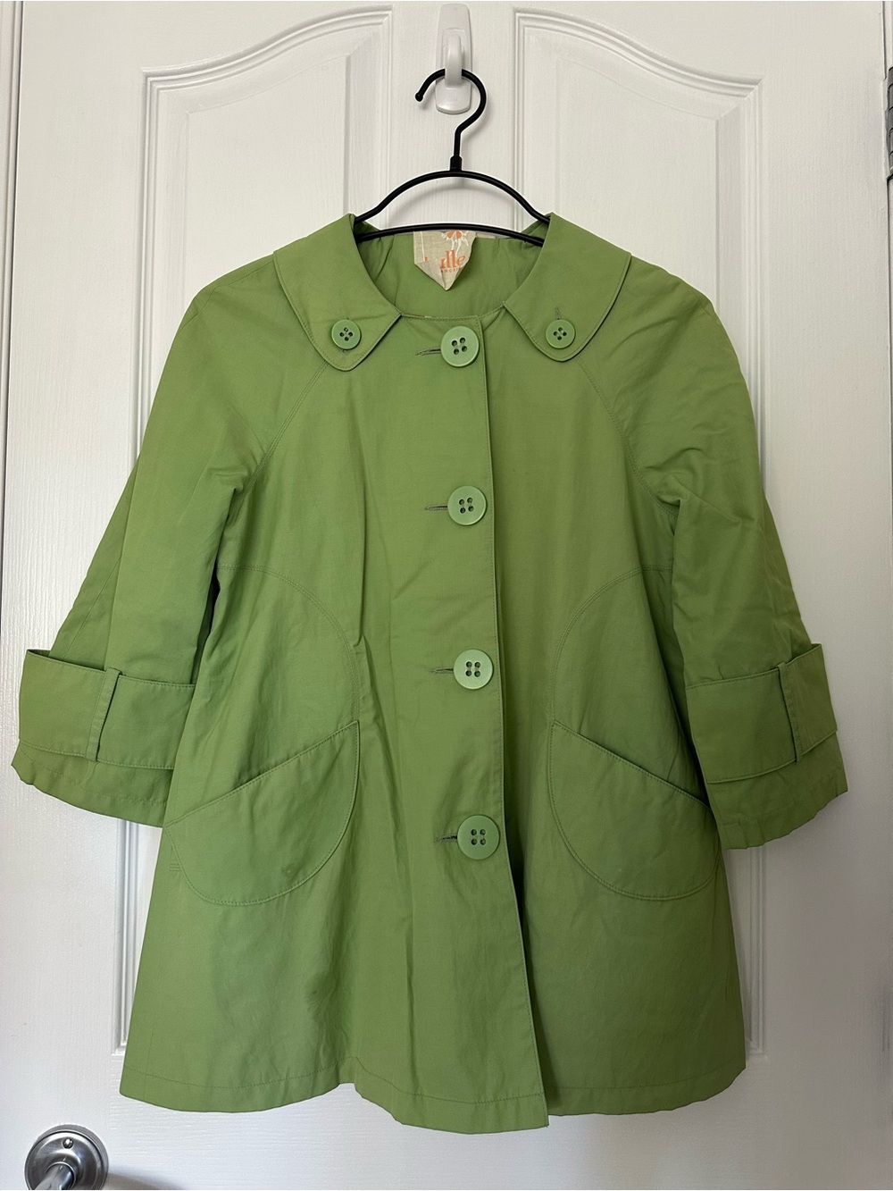 Tulle Lime Green Swing Trench Coat
